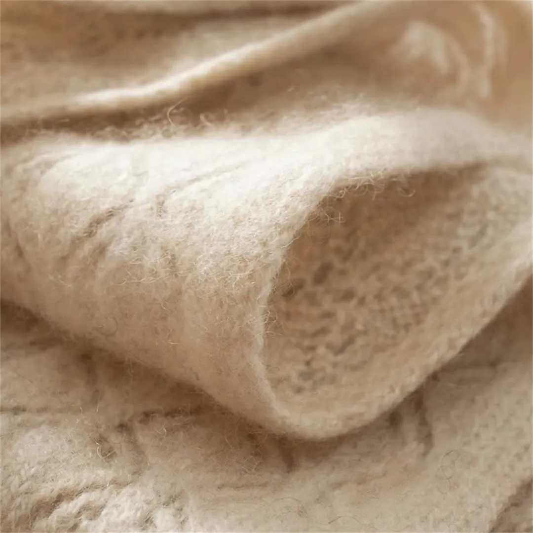 Fnfmrfmr Women Winter Cashmere Blend Scarves Solid Knitted Keep Warm Soft Shawl Wrap Scarf