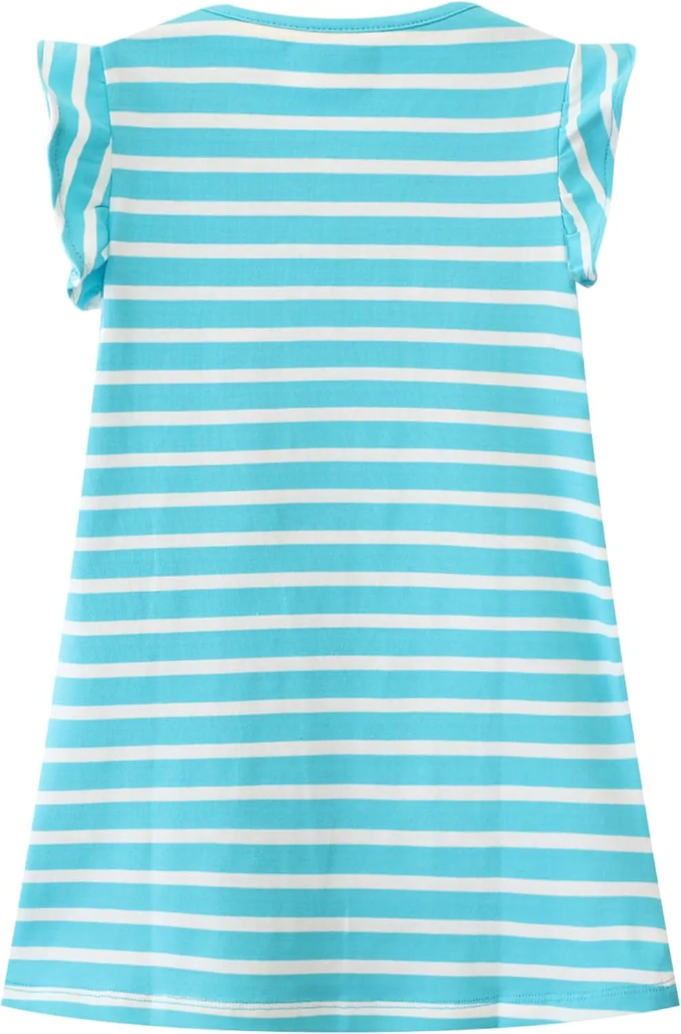 FreeLu Toddler Girls Cotton Summer Short Sleeve Dress Cartoon Print Casual Jersey Dresses