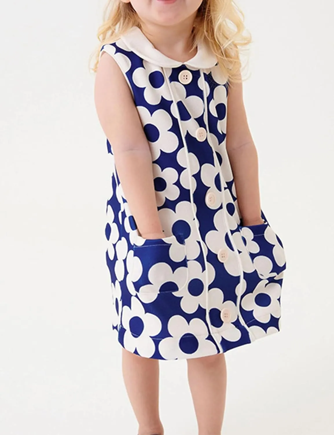 FreeLu Toddler Girls Cotton Summer Short Sleeve Dress Cartoon Print Casual Jersey Dresses