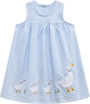 FreeLu Toddler Girls Cotton Summer Short Sleeve Dress Cartoon Print Casual Jersey Dresses