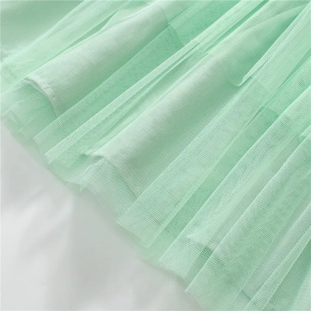 Girls Dresses for Winter Long Sleeve Toddler Girls Clothes Party Tulle Cotton Casual Dresses