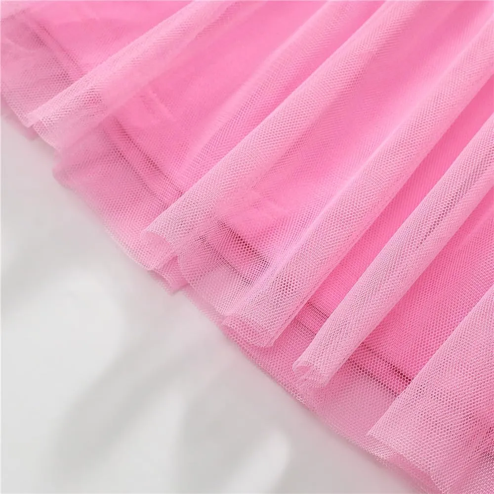 Girls Dresses for Winter Long Sleeve Toddler Girls Clothes Party Tulle Cotton Casual Dresses