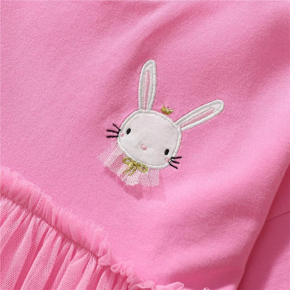 Girls Dresses for Winter Long Sleeve Toddler Girls Clothes Party Tulle Cotton Casual Dresses
