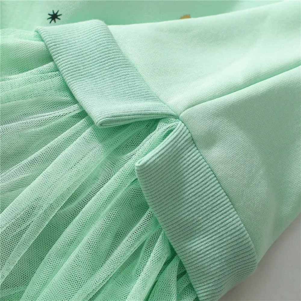 Girls Dresses for Winter Long Sleeve Toddler Girls Clothes Party Tulle Cotton Casual Dresses