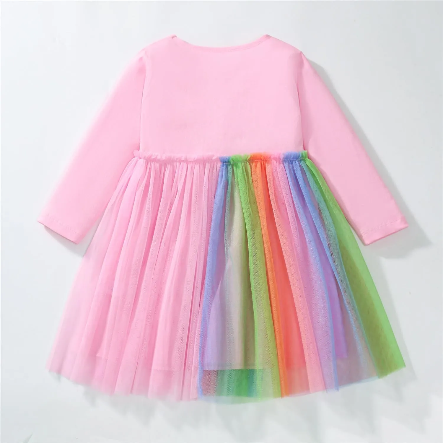 Girls Dresses for Winter Long Sleeve Toddler Girls Clothes Party Tulle Cotton Casual Dresses