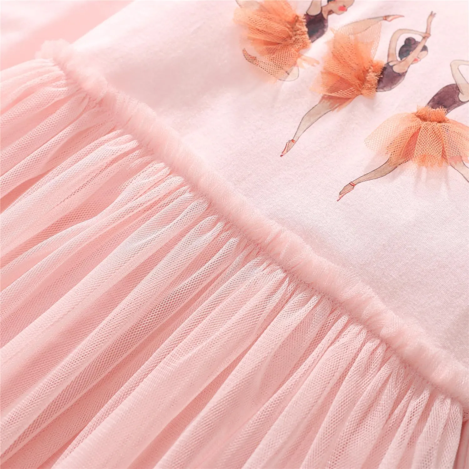 Girls Dresses for Winter Long Sleeve Toddler Girls Clothes Party Tulle Cotton Casual Dresses