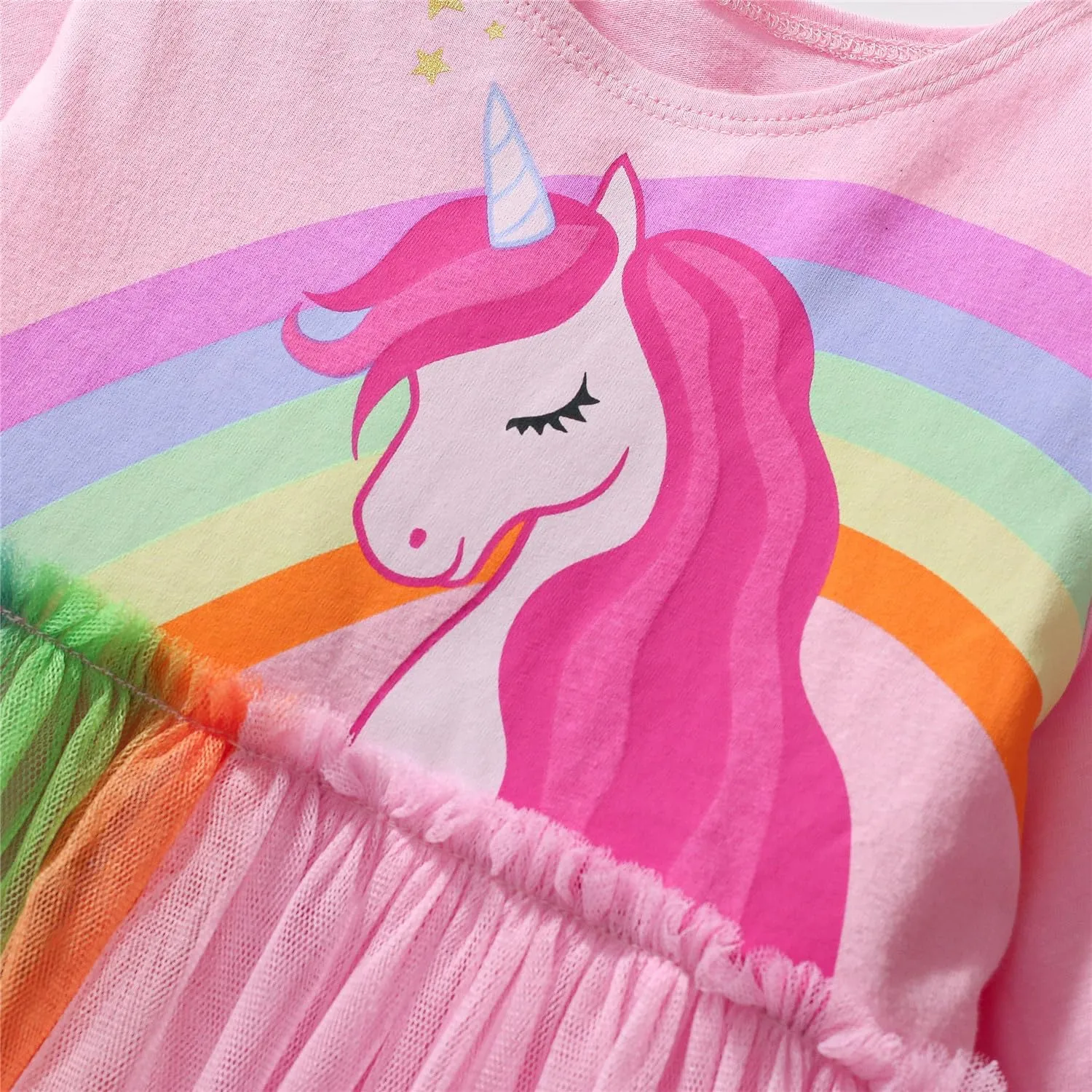 Girls Dresses for Winter Long Sleeve Toddler Girls Clothes Party Tulle Cotton Casual Dresses