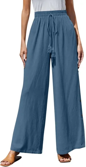 GOKKILRW Womens Tear Away Basketball Pants High Split Snap Button Casual Post-Surgery Workout Athletic Yoga Sweatpants