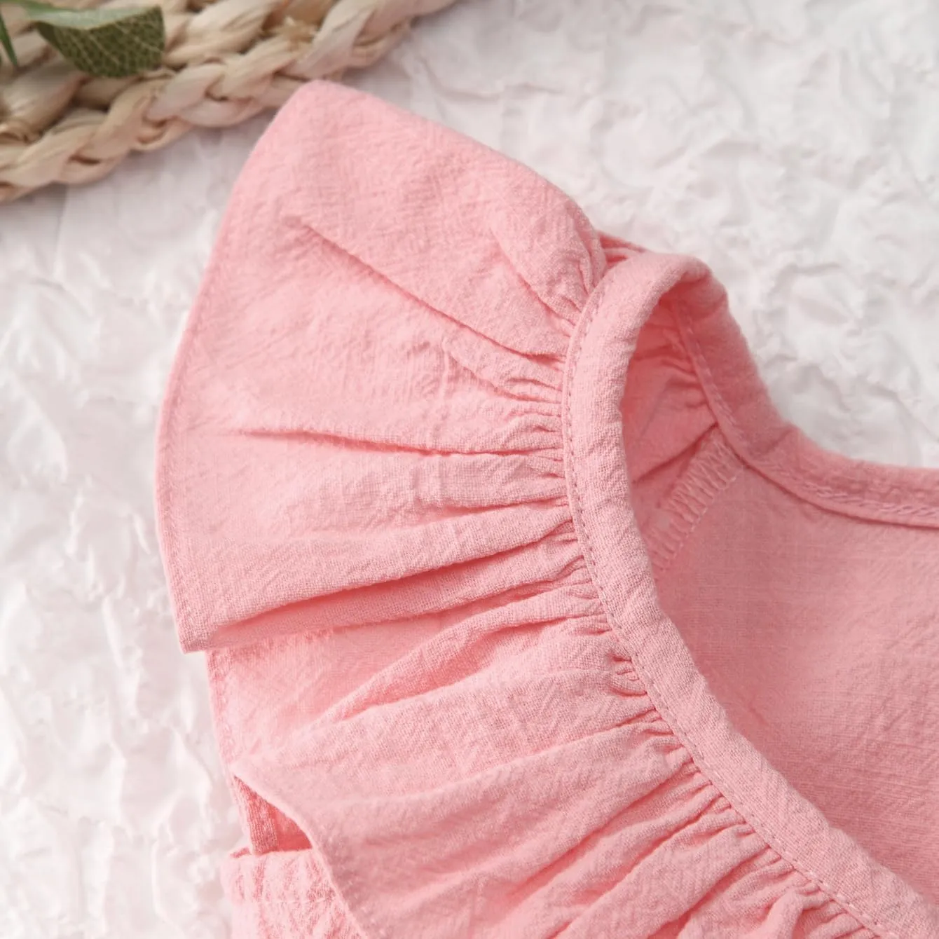 Goodplayer Toddler Girl Dress Summer Cotton Linen Ruffles Sleeveless Kids Casual Dresses Clothes