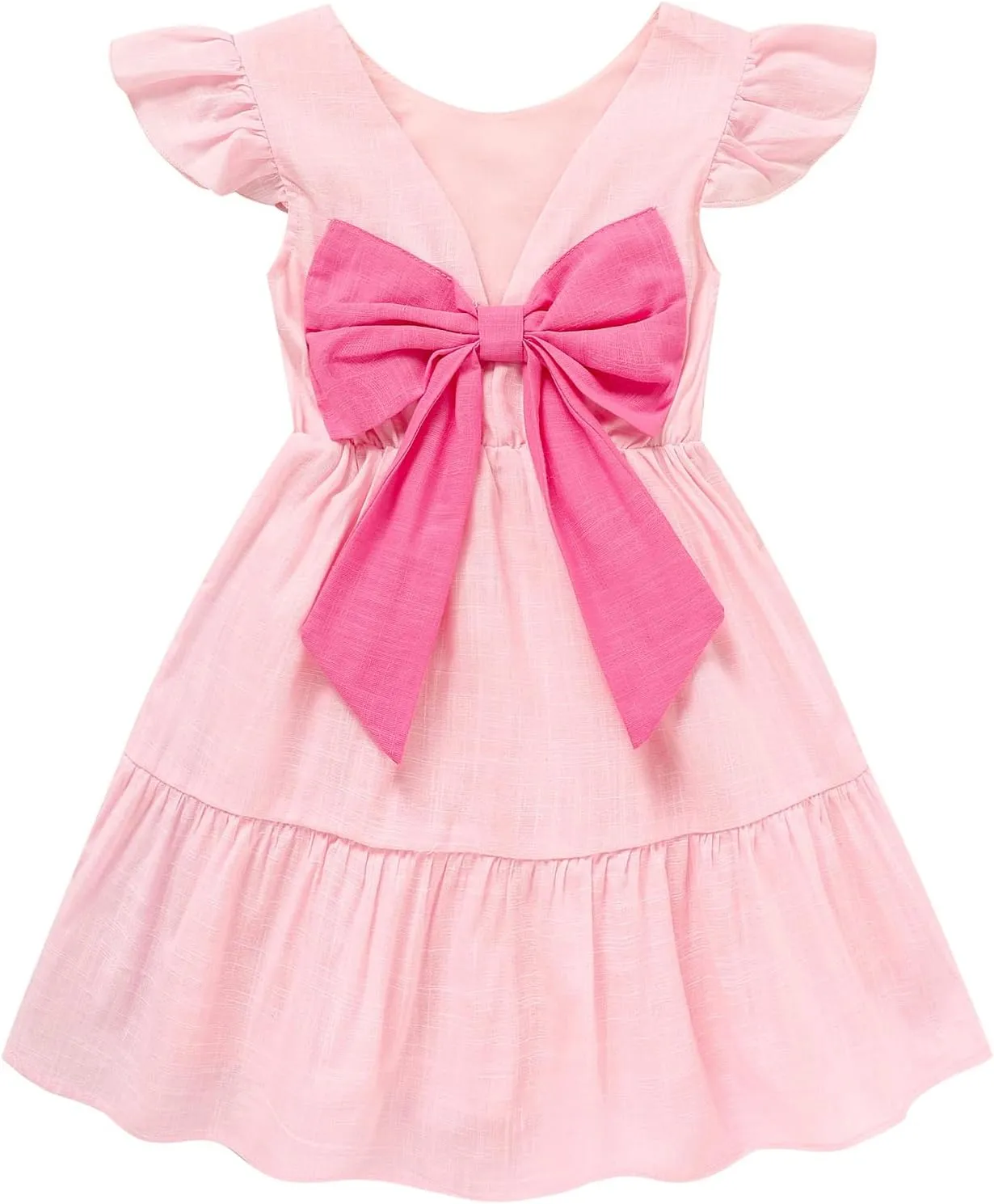 GRNSHTS Toddler Girls Dress Ruffle Sleeveless Backless Bowknot Kids Baby Casual Dresses