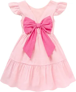 GRNSHTS Toddler Girls Dress Ruffle Sleeveless Backless Bowknot Kids Baby Casual Dresses