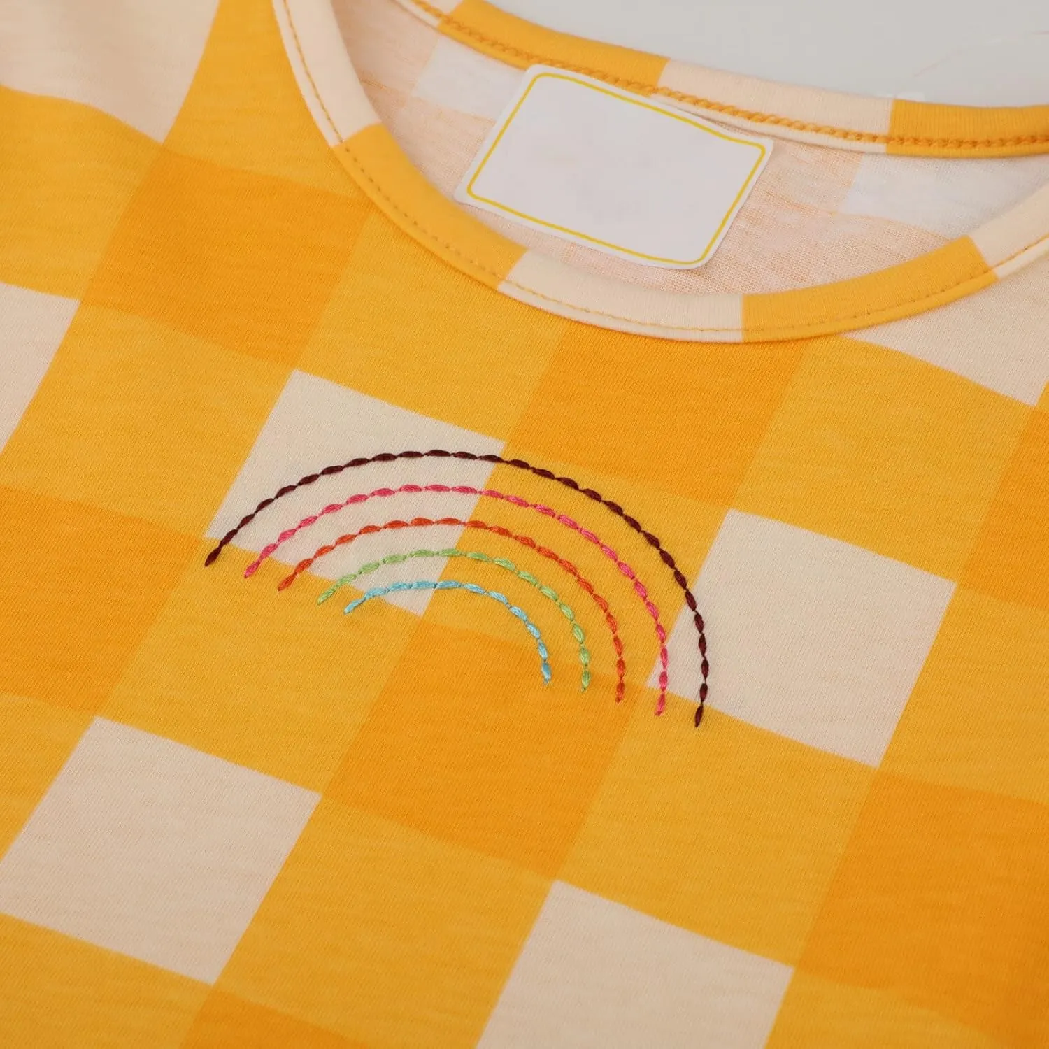 HILEELANG Toddler Girls Short Sleeve Cotton Casual Dress Summer Spring Cartoon Appliques Playwear Basic Shirt Jersey Dresses