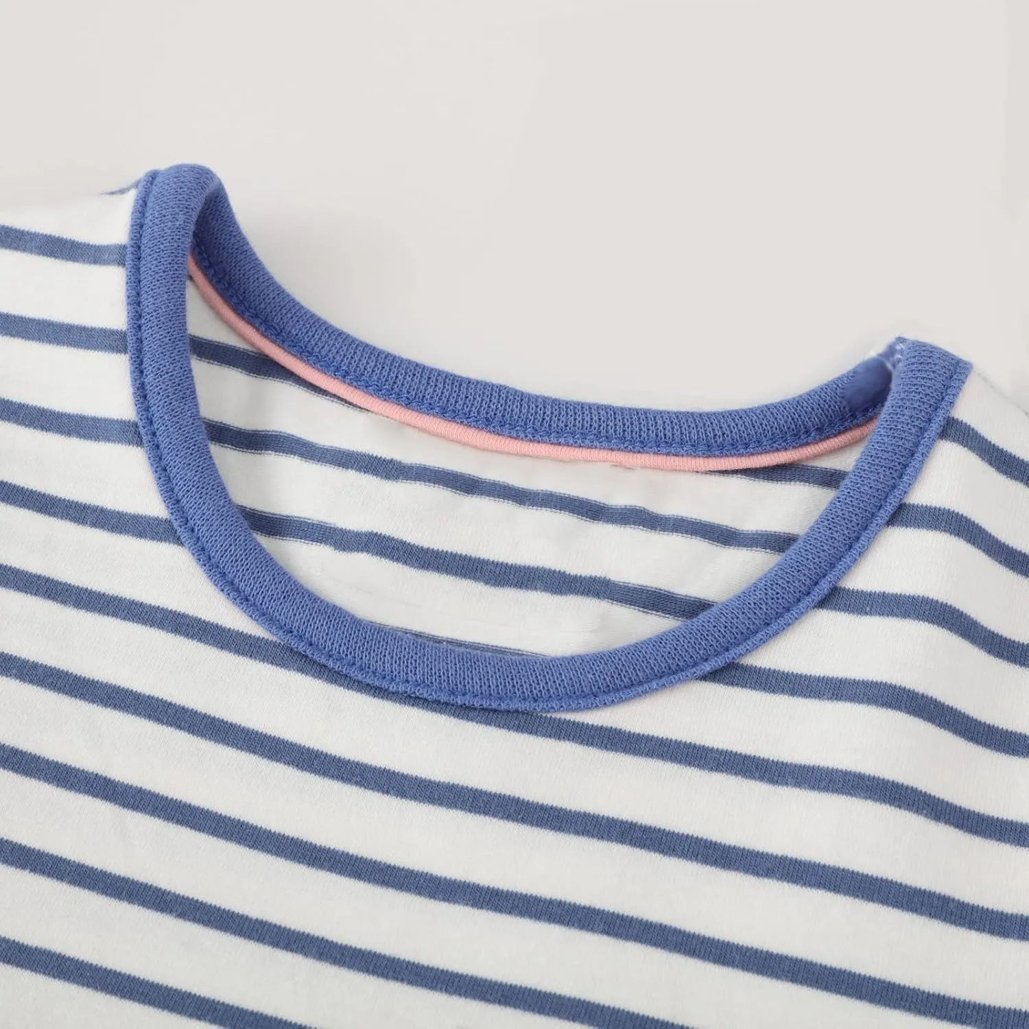 HILEELANG Toddler Girls Short Sleeve Cotton Casual Dress Summer Spring Cartoon Appliques Playwear Basic Shirt Jersey Dresses