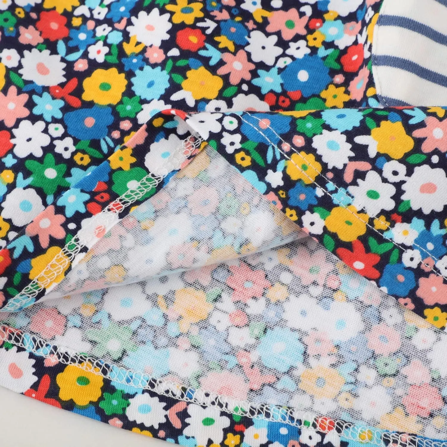 HILEELANG Toddler Girls Short Sleeve Cotton Casual Dress Summer Spring Cartoon Appliques Playwear Basic Shirt Jersey Dresses