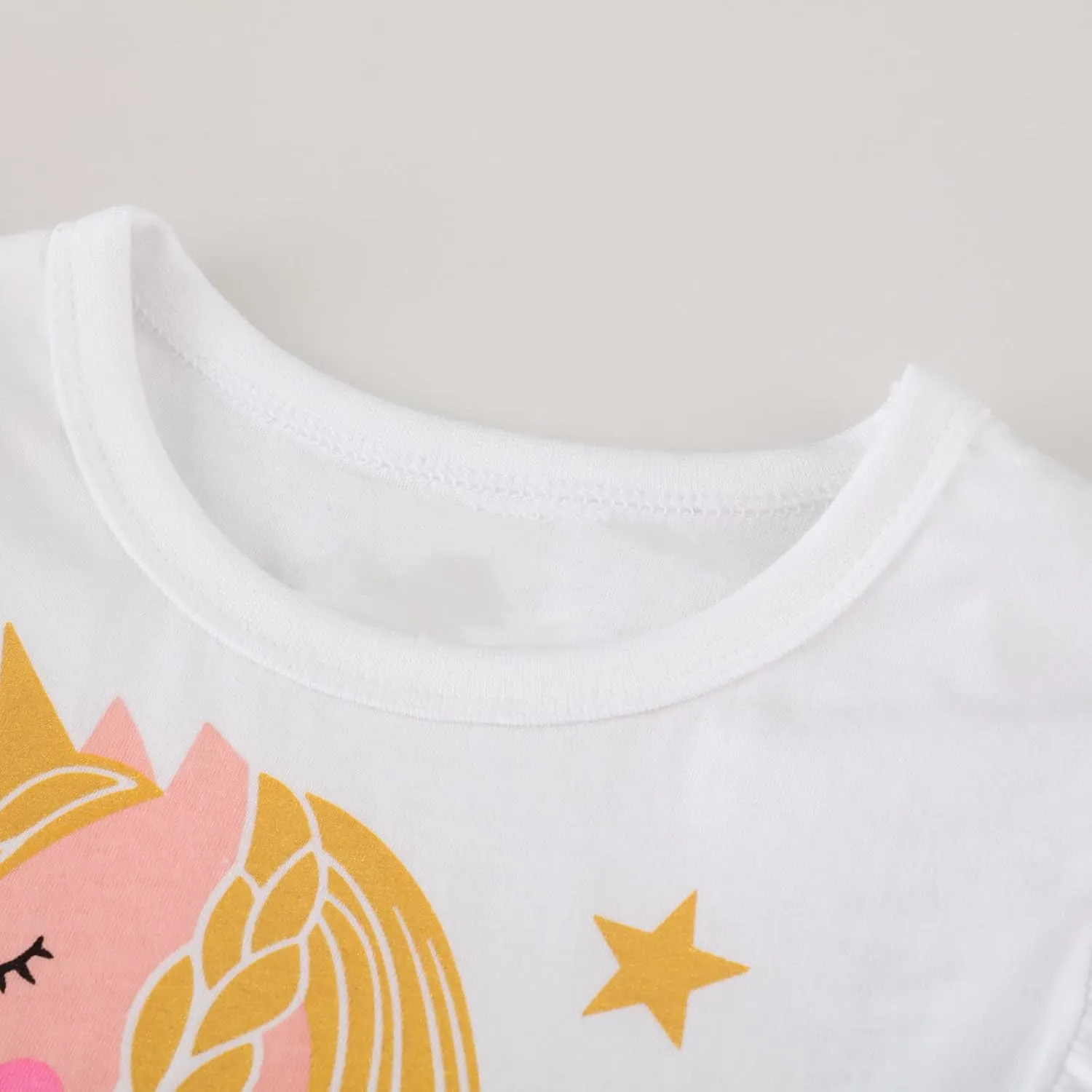 HILEELANG Toddler Girls Short Sleeve Cotton Casual Dress Summer Spring Cartoon Appliques Playwear Basic Shirt Jersey Dresses