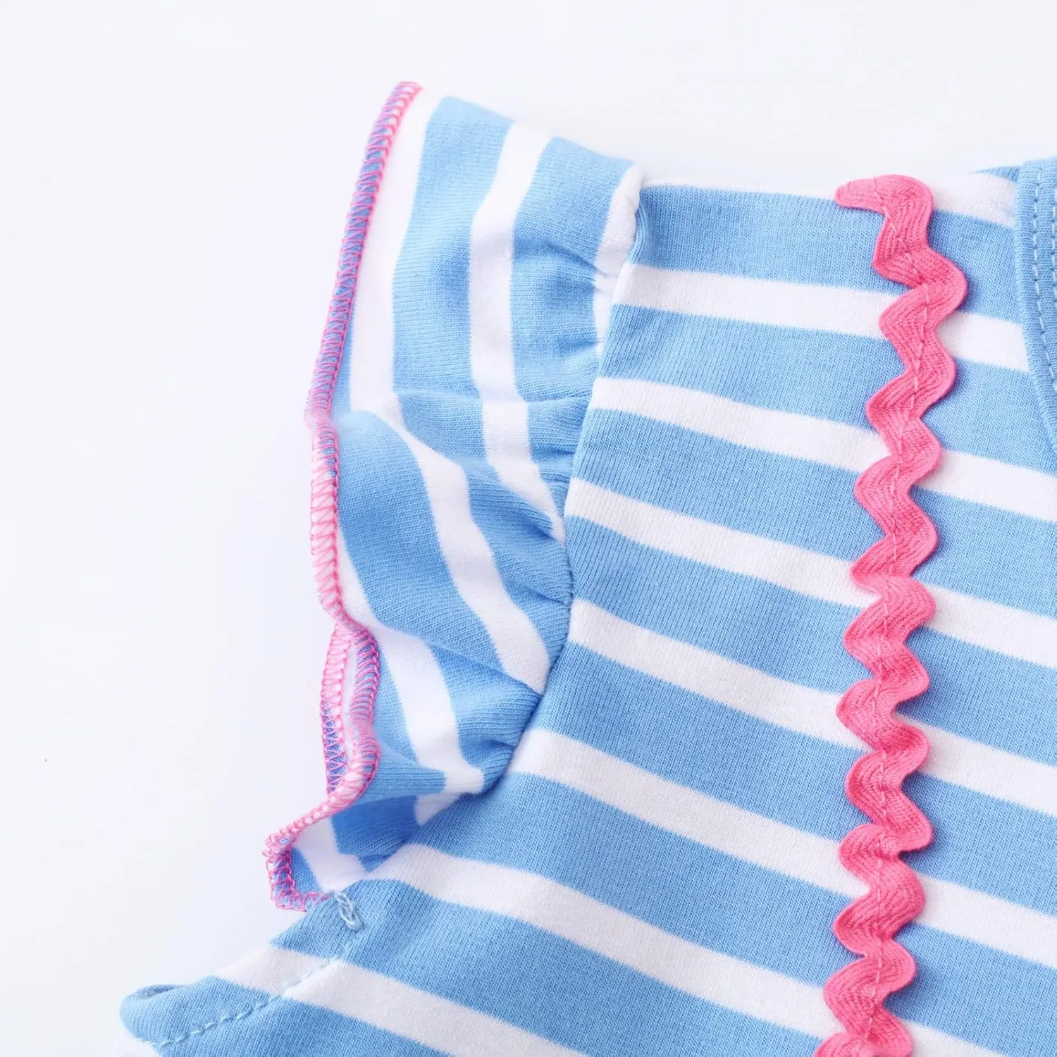HILEELANG Toddler Girls Short Sleeve Dress Easter Cotton Casual Summer Appliques Shirt Jersey Dresses