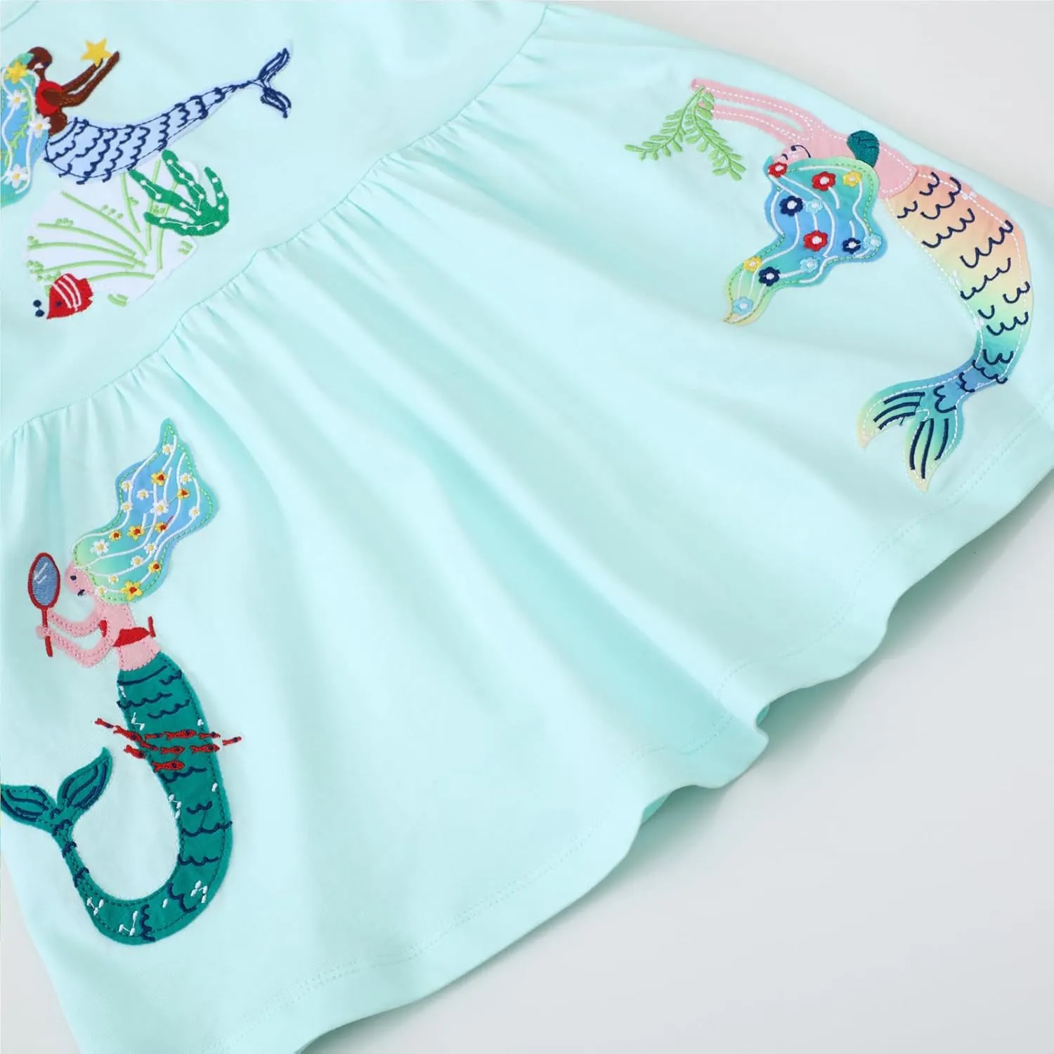 HOMAGIC2WE Girls Casual Dresses Summer Short Sleeve Crewneck Cotton Playwear Dress