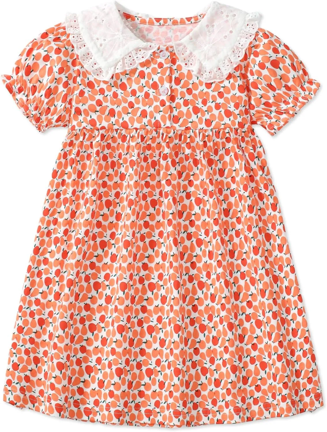 HOMAGIC2WE Girls Casual Dresses Summer Short Sleeve Crewneck Cotton Playwear Dress