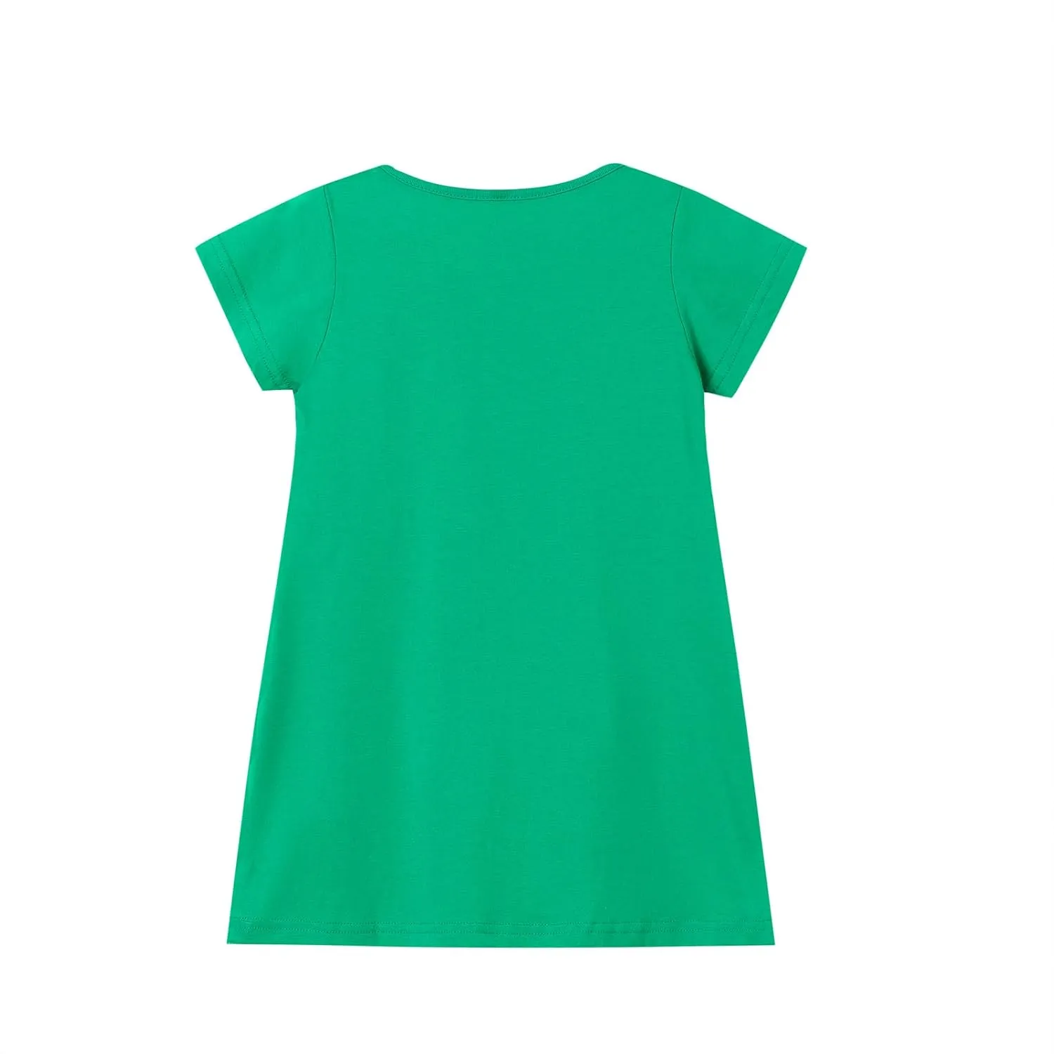 HOMAGIC2WE Girls Casual Dresses Summer Short Sleeve Crewneck Cotton Playwear Dress
