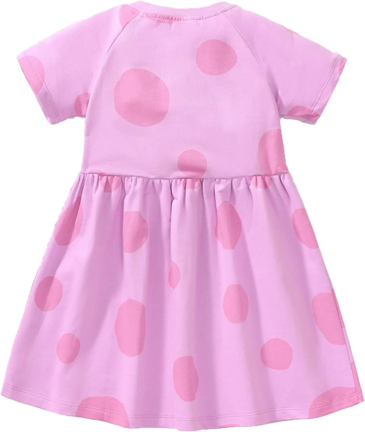 HOMAGIC2WE Girls Casual Dresses Summer Short Sleeve Crewneck Cotton Playwear Dress