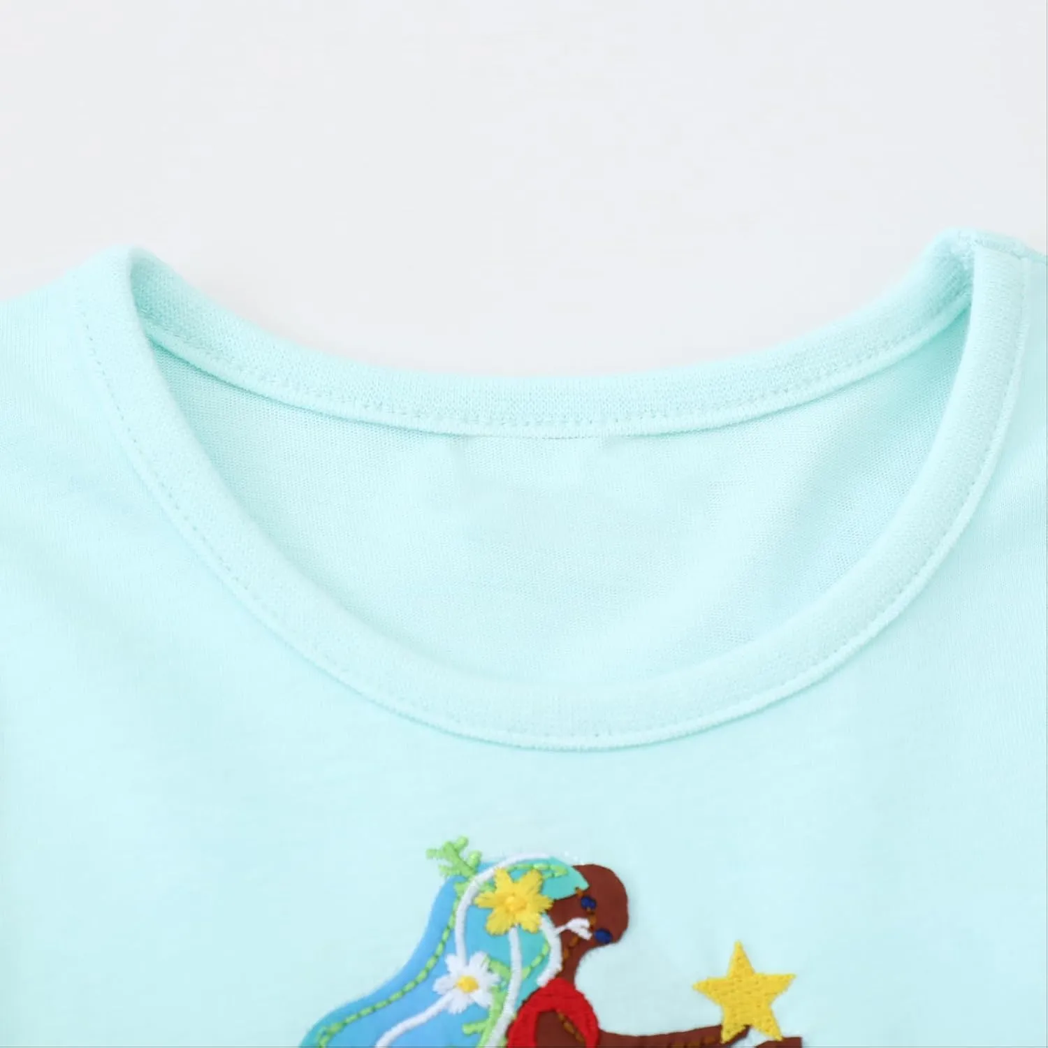 HOMAGIC2WE Girls Casual Dresses Summer Short Sleeve Crewneck Cotton Playwear Dress