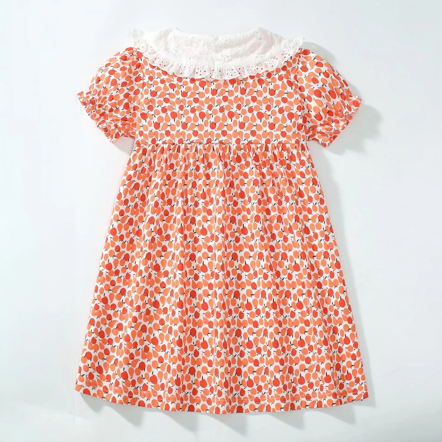 HOMAGIC2WE Girls Casual Dresses Summer Short Sleeve Crewneck Cotton Playwear Dress