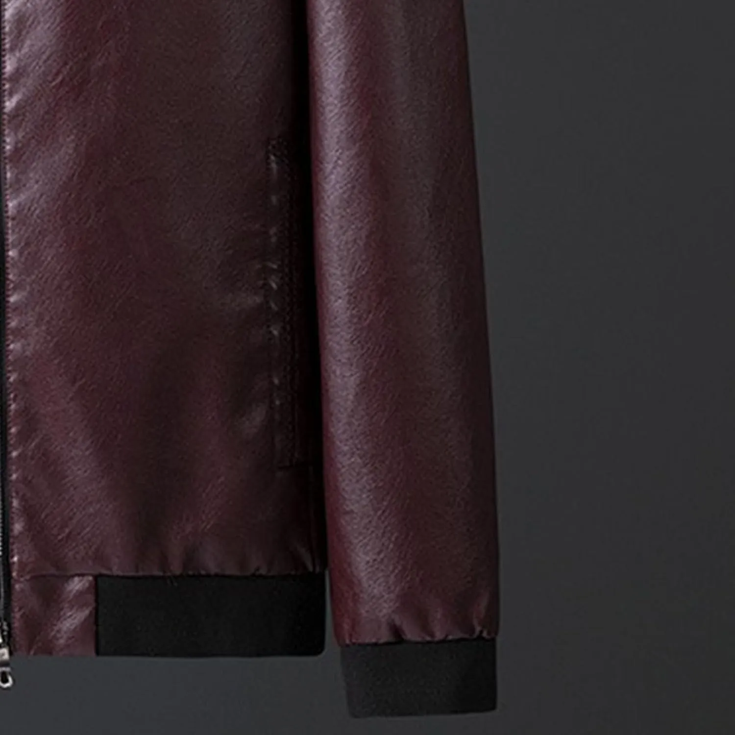 JEKE-DG Men's Casual Bomber Spring Fall Coat Slim Fit Windbreaker Coat Jacket Faux Leather Zip Up Classic Coats