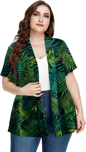 LARACE Short Sleeve Cardigans for Womens Summer Tops Casual Plus Size Open Front Lightweight Cover Up