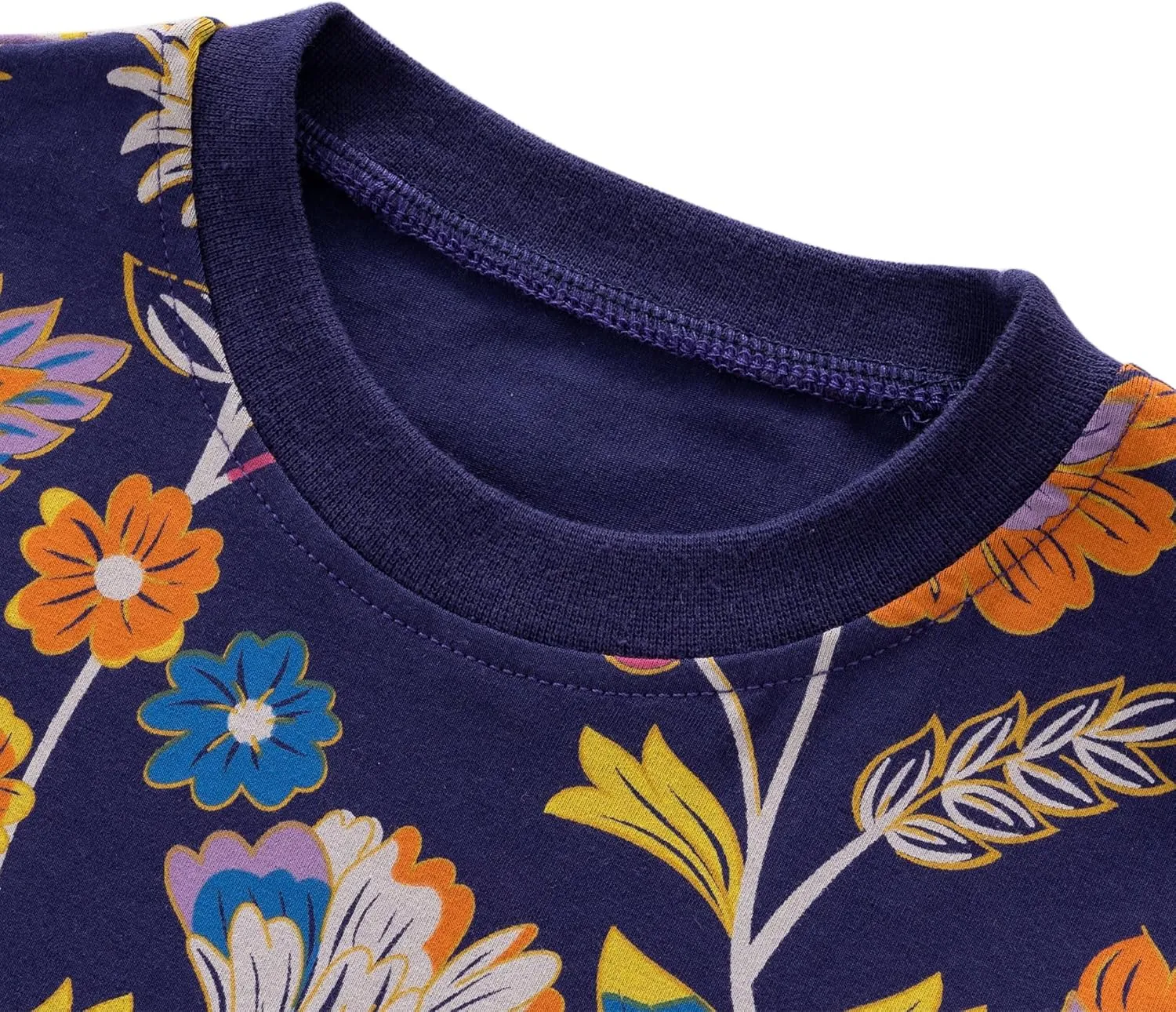 Little Girls Cotton Long Sleeve Casual Dress Toddler Kids Cartoon Floral Print Jersey Dresses 24M-7Yrs