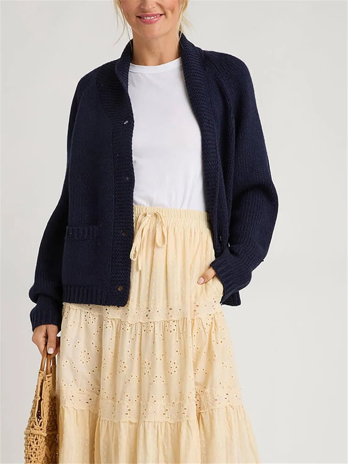 Lobster Knit Sweater Cardigan for Women Y2K Chunky Button Down Sweater Coat Vintage Lightweight Knitwear Cardigans