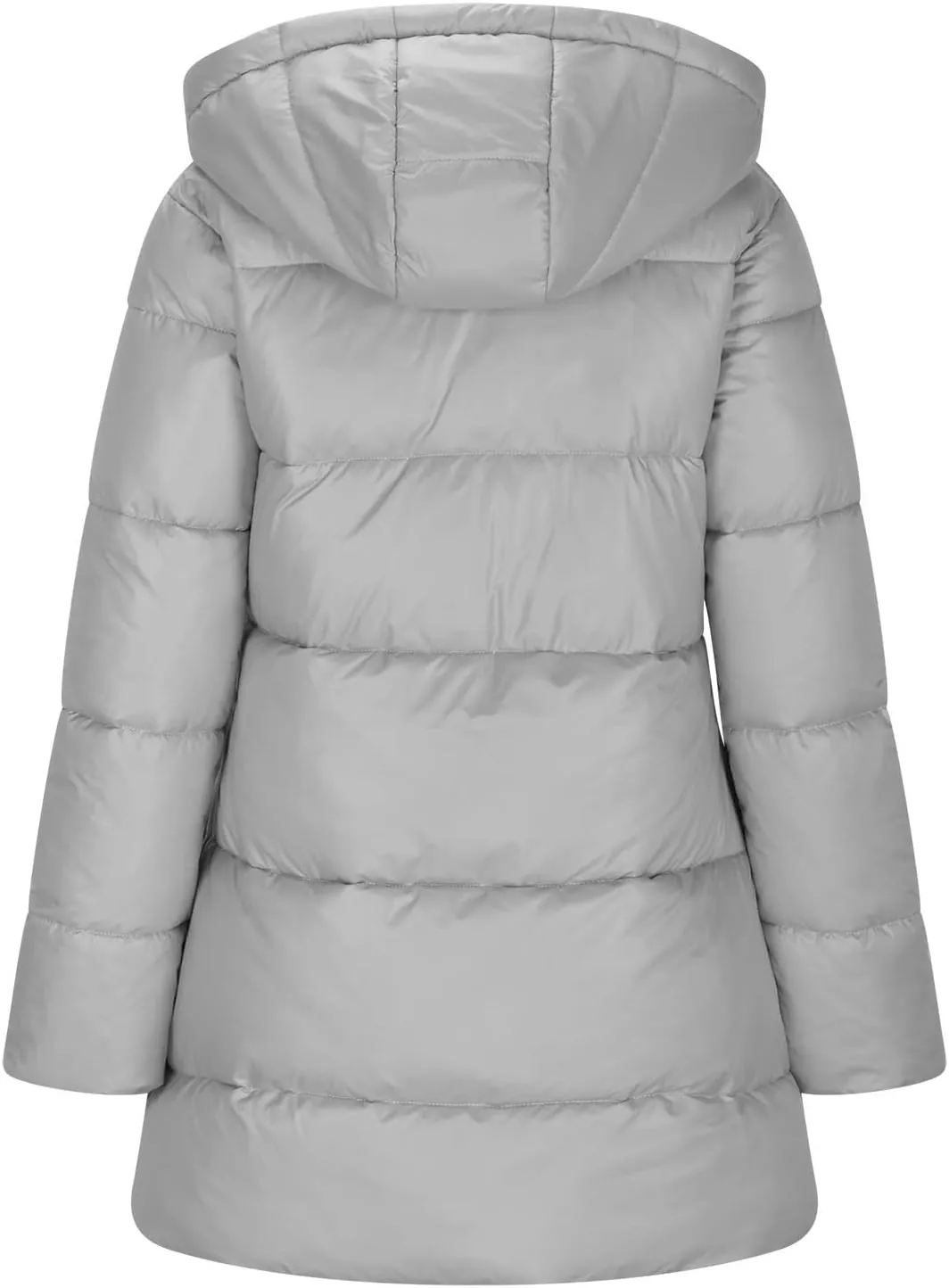 Long Coats for Women Button Down Fleece Lined Puffer Jackets Thicken Warm Fur Hooded Solid Parka Outerwear with Pockets