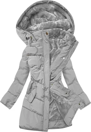 Long Coats for Women Button Down Fleece Lined Puffer Jackets Thicken Warm Fur Hooded Solid Parka Outerwear with Pockets