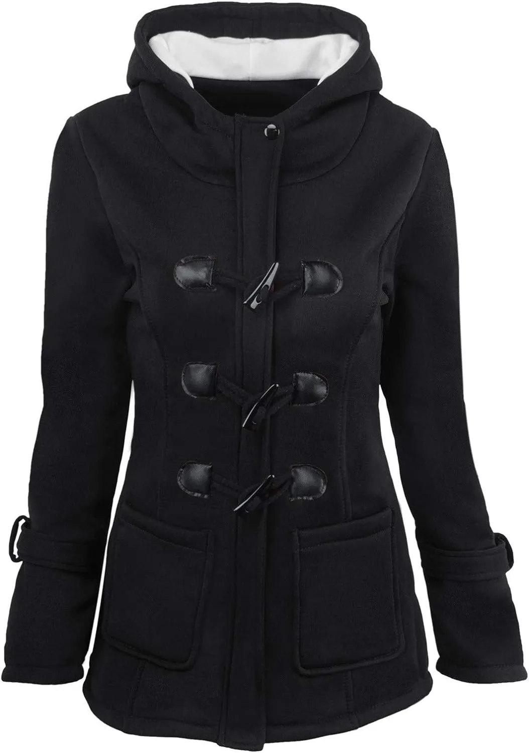 maisdgop Womens Winter Coats Mid Length Sherpa Lined Warm Heavy Jackets Thickened Windproof Outerwear With Fur Hood