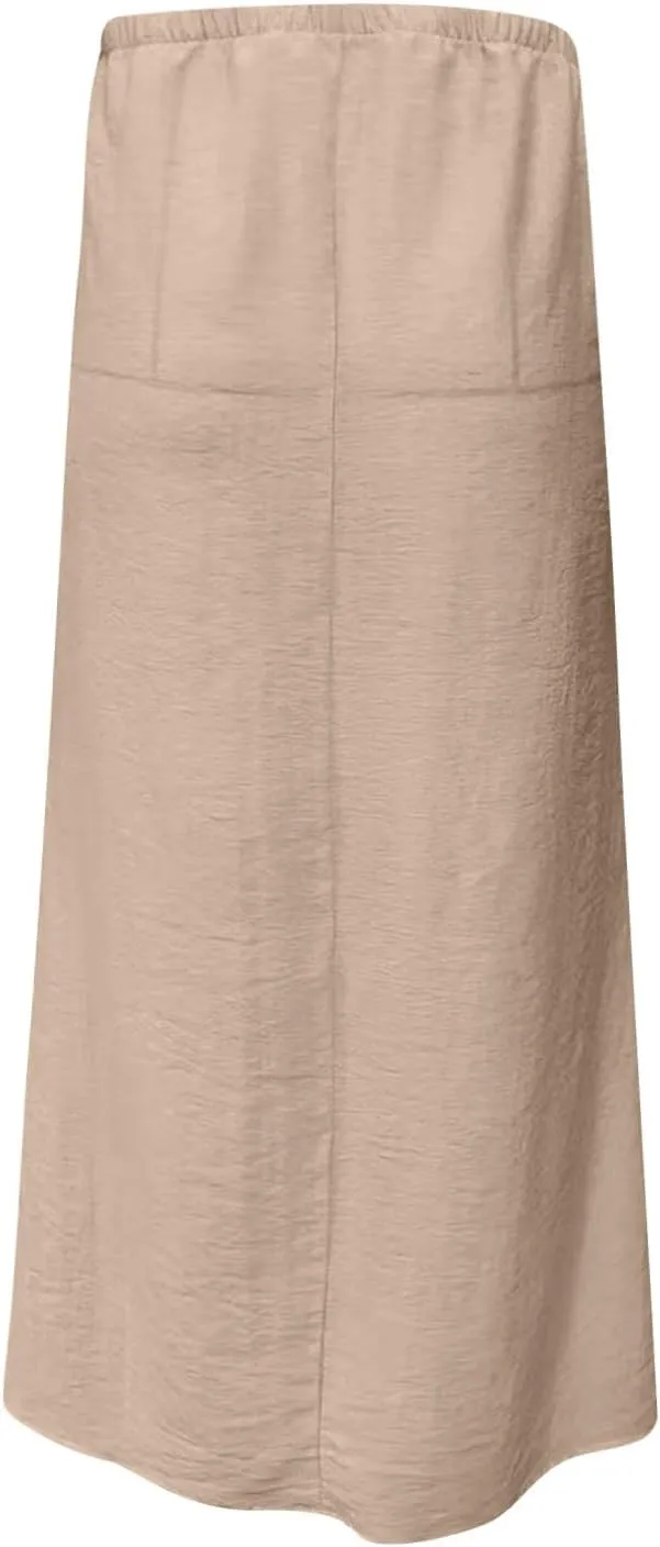 Maxi Skirts for Women 2025 Summer Boho Flowy Skirt Comfy Drawstring Elastic Waist Beach Vacation Long Skirts