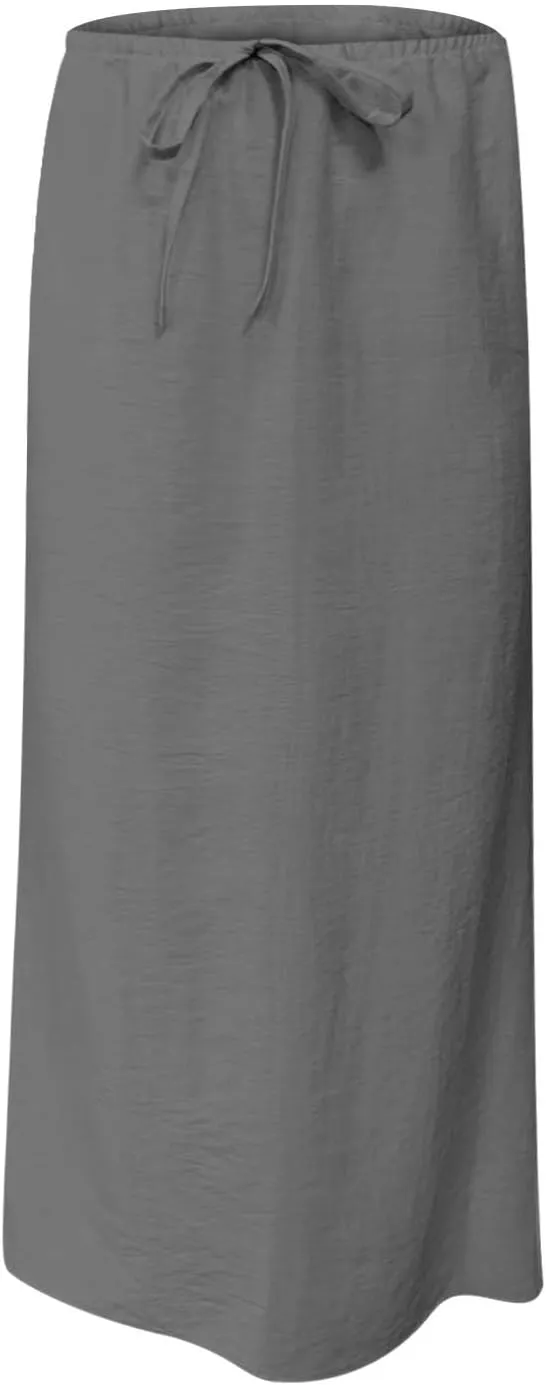 Maxi Skirts for Women 2025 Summer Boho Flowy Skirt Comfy Drawstring Elastic Waist Beach Vacation Long Skirts