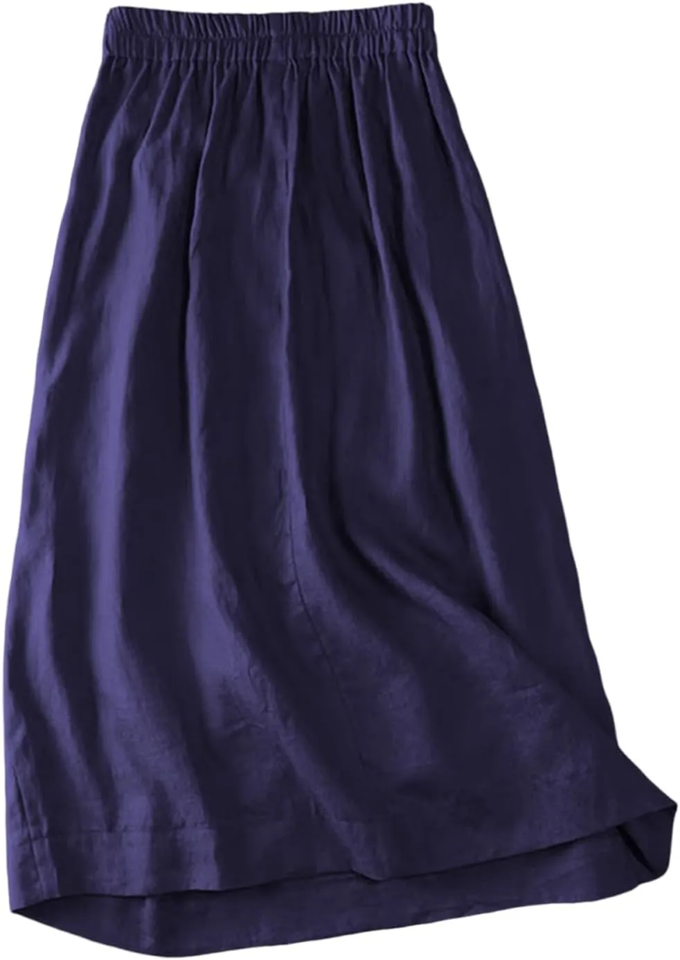 Maxi Skirts for Women Trendy A Line Solid Elastic Waist Button Skirts for Women Boho Flowy Vacation Skirt