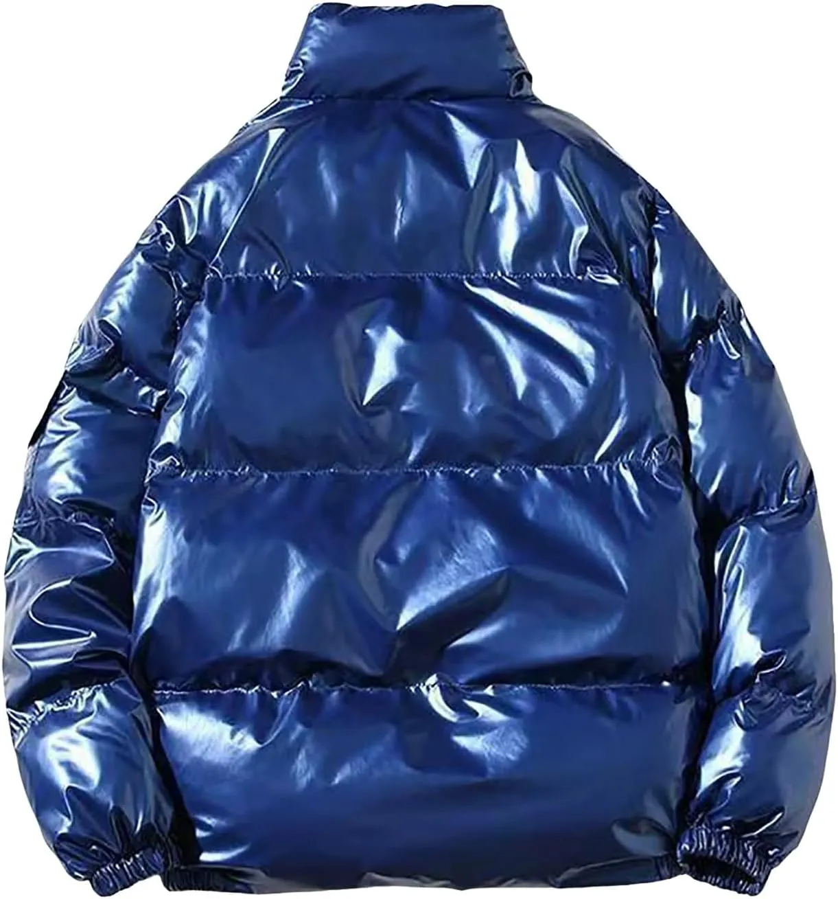 Men Winter Puffer Jacket Zip Up Warm Down Coat Casual Fashion Lightweight Stand Collar Jackets Thicken Snowboard Coat