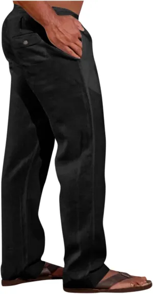 Mens Casual Cargo Pants Elastic Waist Stretch Drawstring Relaxed Fit Tactical Work Joggers Pants, S-5XL