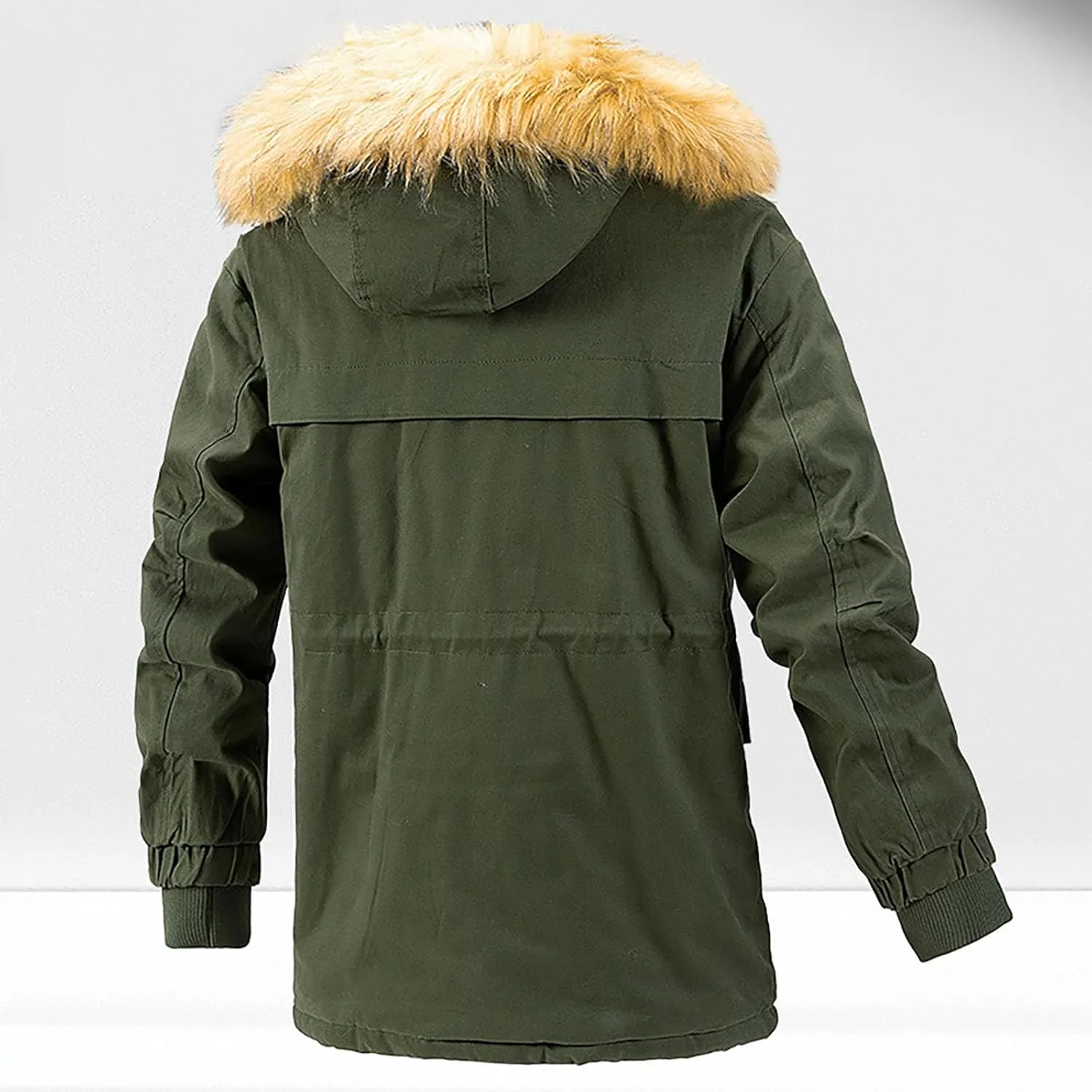 Mens Heavyweight Hooded Parka Jackets Thicken Winter Warm Military Coats Berber Fleece Lined Travel Puffer Jackets