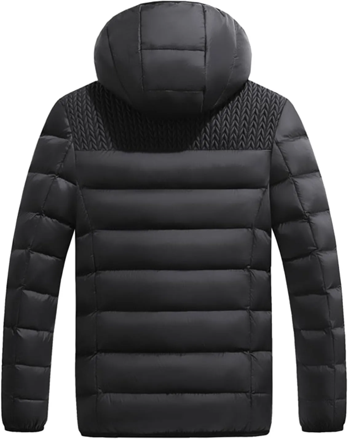 Mens Hooded Puffer Jackets Down Jacket Thick Winter Packable Down Jacket Windproof Warm Quilted Insulated Padded Coat