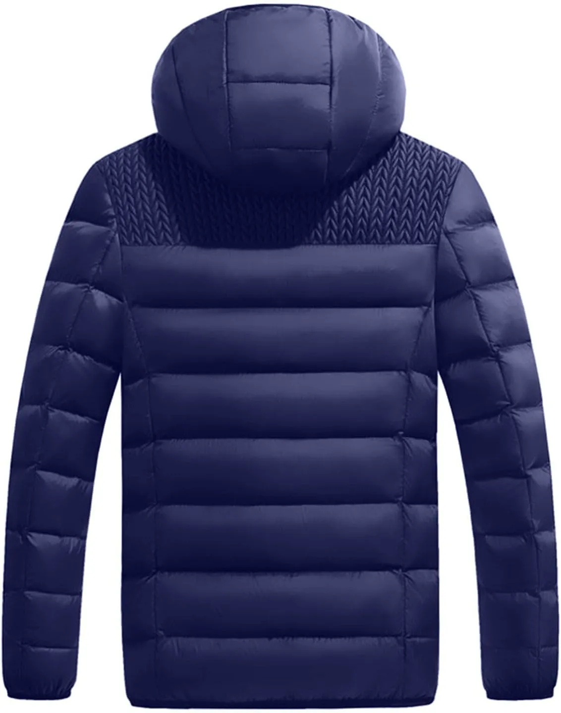 Mens Hooded Puffer Jackets Down Jacket Thick Winter Packable Down Jacket Windproof Warm Quilted Insulated Padded Coat