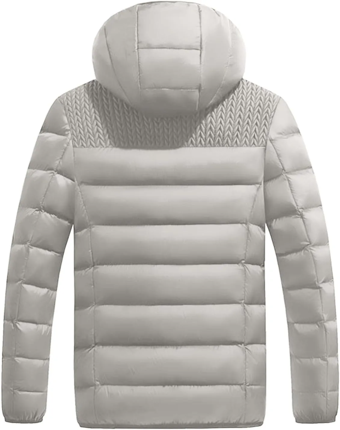Mens Hooded Puffer Jackets Down Jacket Thick Winter Packable Down Jacket Windproof Warm Quilted Insulated Padded Coat