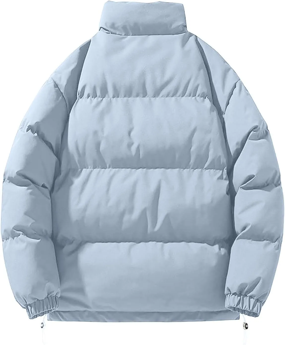 Mens Puffer Jacket Y2K Quilted Insulated Bomber Jacket Winter Full Zip Casual Coat Down Jacket Thick Windbreaker Coat