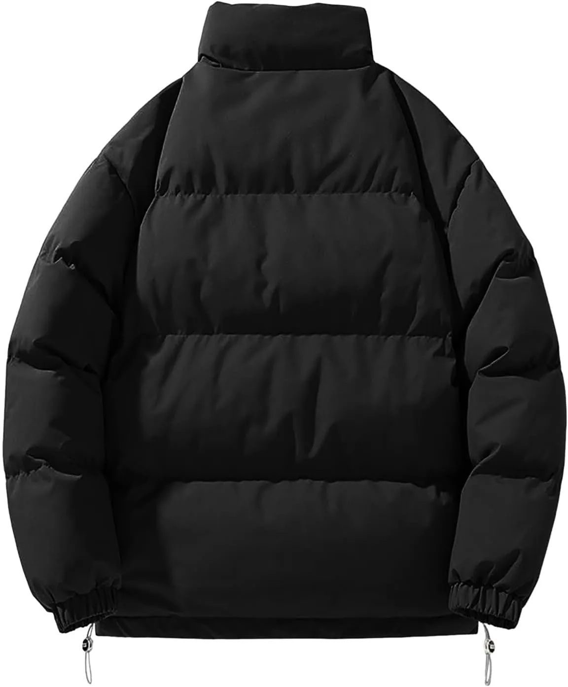Mens Puffer Jacket Y2K Quilted Insulated Bomber Jacket Winter Full Zip Casual Coat Down Jacket Thick Windbreaker Coat