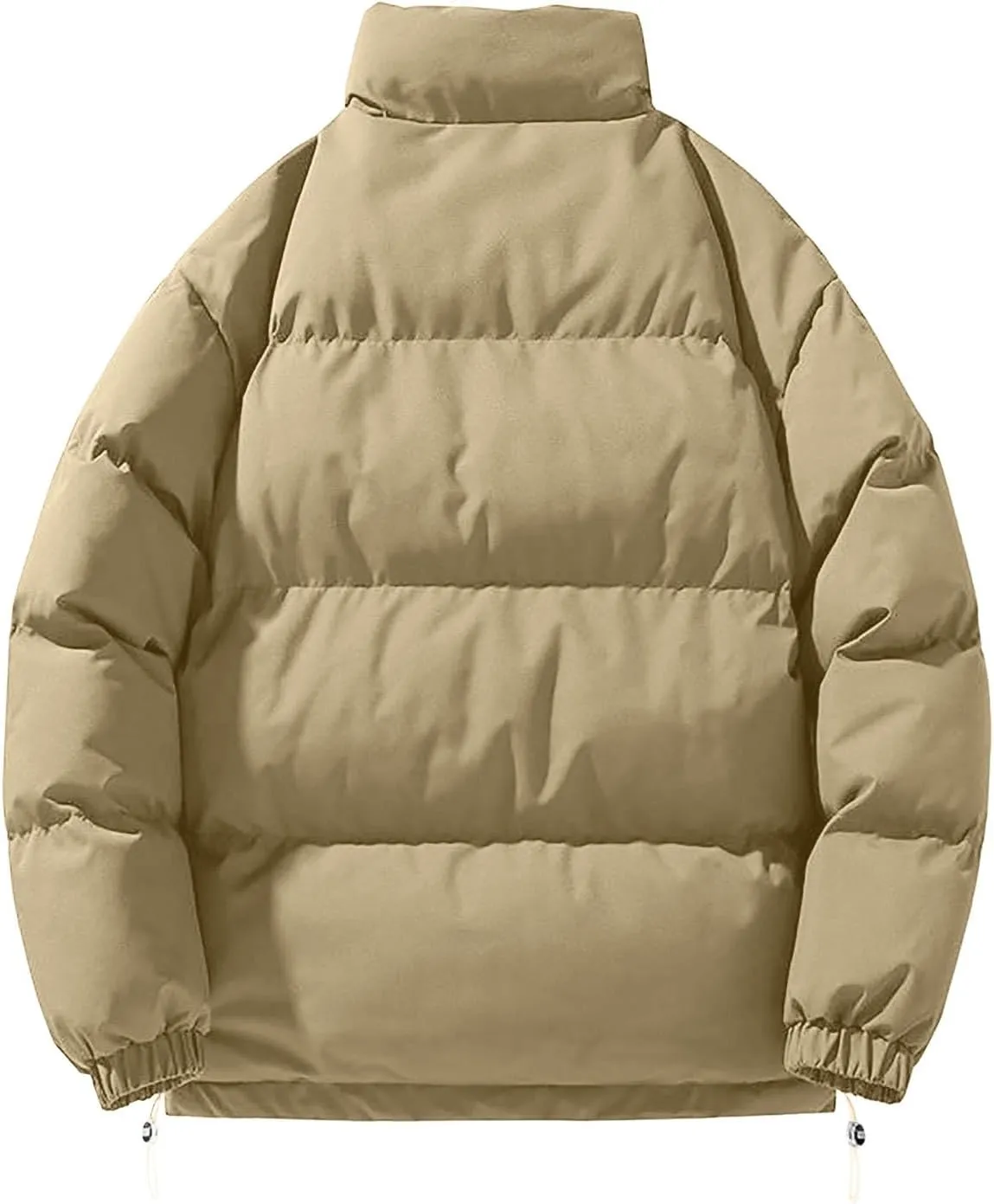 Mens Puffer Jacket Y2K Quilted Insulated Bomber Jacket Winter Full Zip Casual Coat Down Jacket Thick Windbreaker Coat