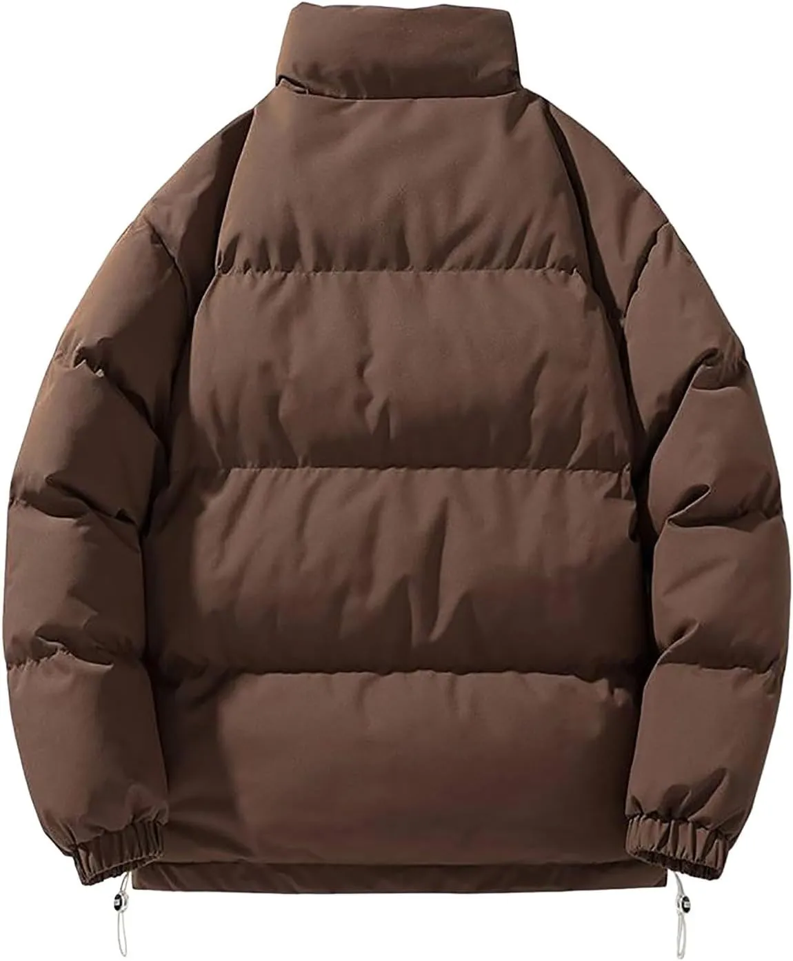 Mens Puffer Jacket Y2K Quilted Insulated Bomber Jacket Winter Full Zip Casual Coat Down Jacket Thick Windbreaker Coat