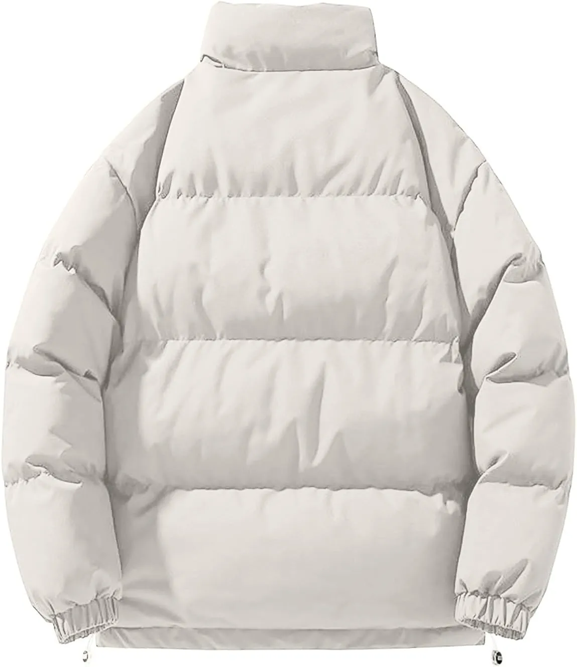 Mens Puffer Jacket Y2K Quilted Insulated Bomber Jacket Winter Full Zip Casual Coat Down Jacket Thick Windbreaker Coat
