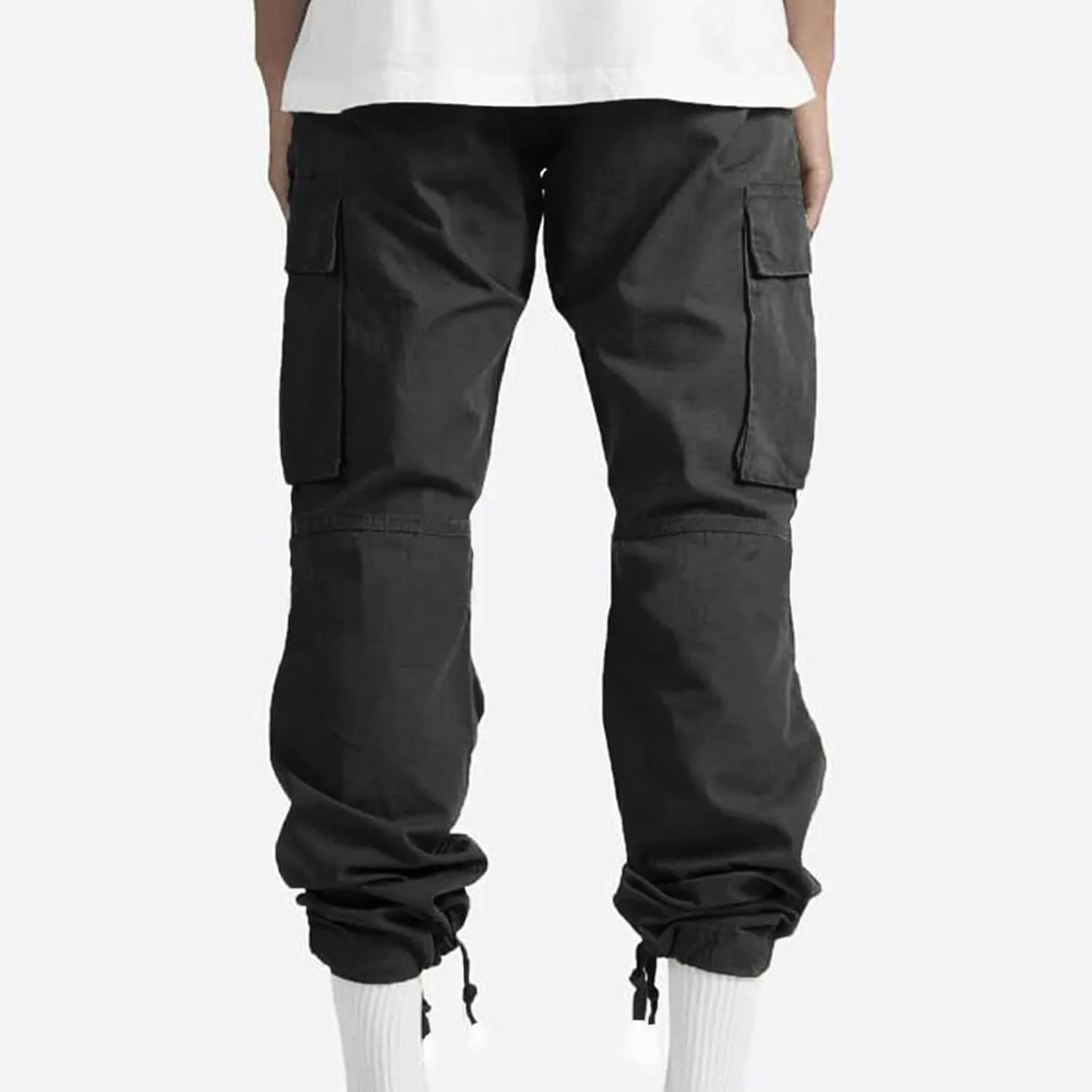 Mens Stylish Drawstring Cargo Jogger Pants Outdoor Fashion Athletic Joggers Pants Casual Straight Leg Track Pants