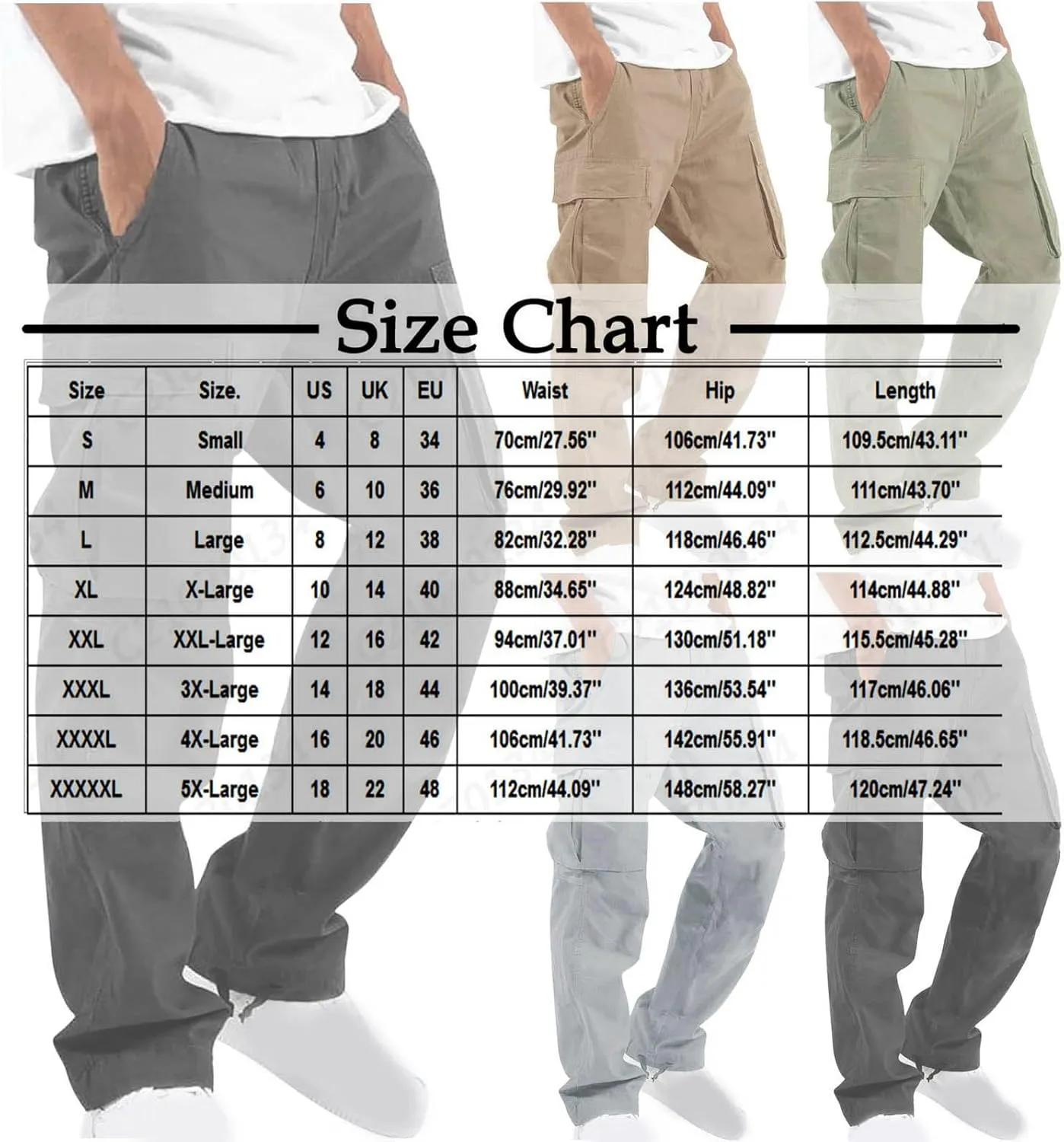 Mens Stylish Drawstring Cargo Jogger Pants Outdoor Fashion Athletic Joggers Pants Casual Straight Leg Track Pants