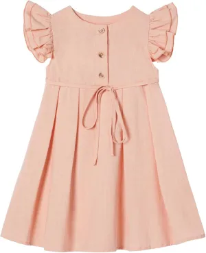 Niyage Girls Flutter Sleeve Dress Toddler Elegant Ruffle Button Down Casual Dresses